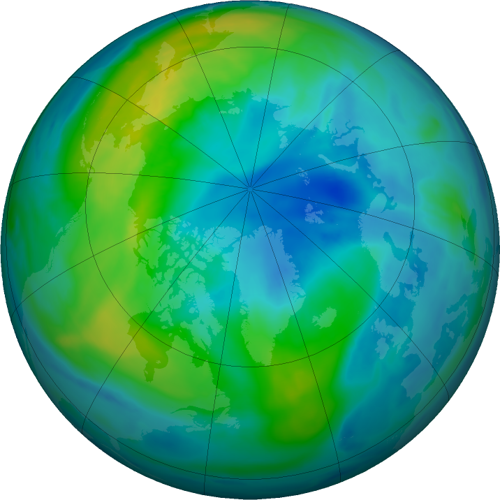 Arctic ozone map for 14 October 2017
